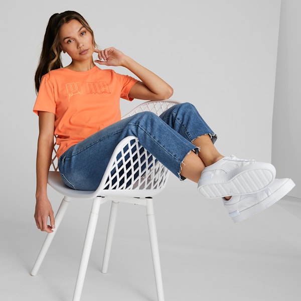 PUMA Lux Women's Graphic Tee, Bright Melon, extralarge