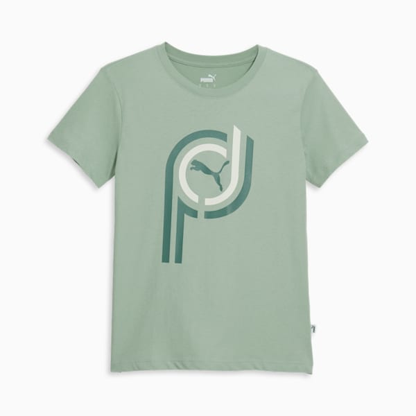 Women's PUMA Graphic Tee, Green Fog, extralarge