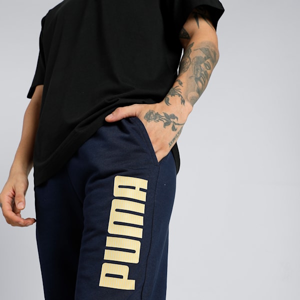 Knitted Graphic Men's Slim Fit Pants, PUMA Navy, extralarge-IND