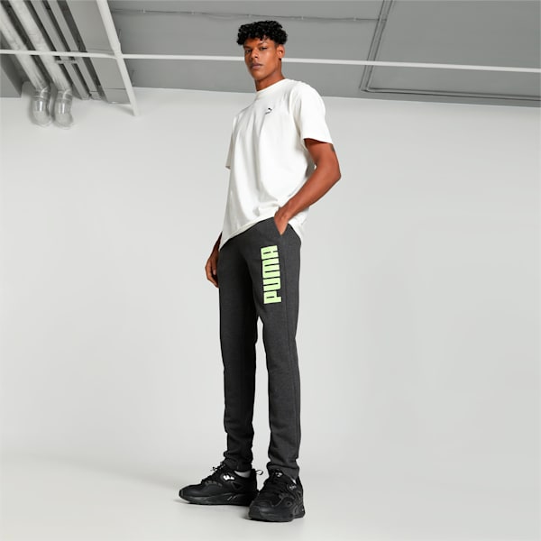 Knitted Graphic Men's Slim Fit Pants, Dark Gray Heather, extralarge-IND