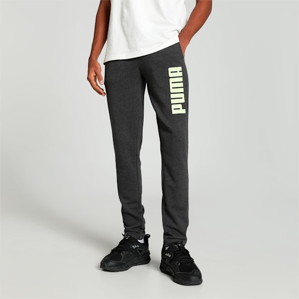 Knitted Graphic Men's Slim Fit Pants, Dark Gray Heather, extralarge-IND