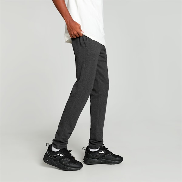 Knitted Graphic Men's Slim Fit Pants, Dark Gray Heather, extralarge-IND