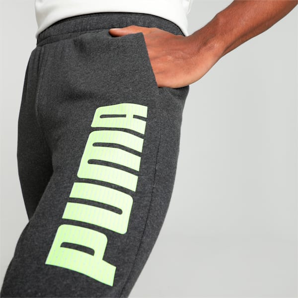 Knitted Graphic Men's Slim Fit Pants, Dark Gray Heather, extralarge-IND