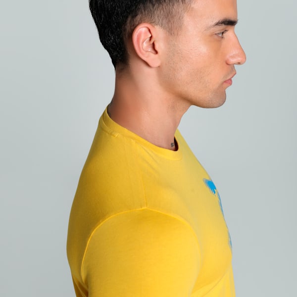 Men's Graphic Logo Slim Fit Tee, Sun Ray Yellow, extralarge-IND