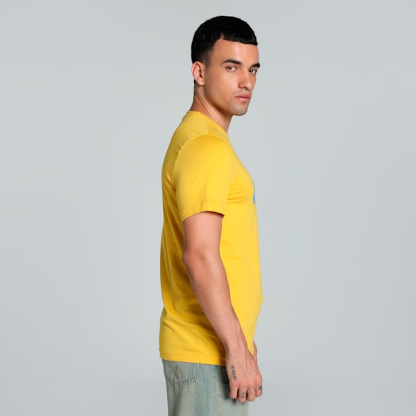 Men's Graphic Logo Slim Fit Tee, Sun Ray Yellow, extralarge-IND
