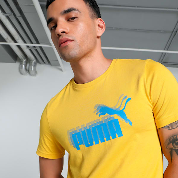 Men's Graphic Logo Slim Fit Tee, Sun Ray Yellow, extralarge-IND