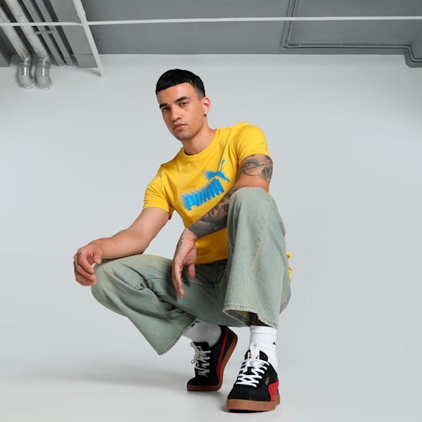 Men's Graphic Logo Slim Fit Tee, Sun Ray Yellow, extralarge-IND