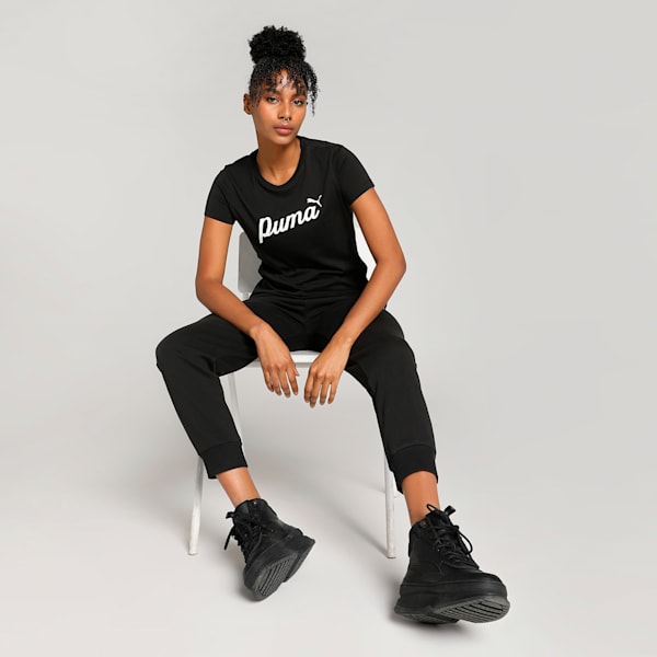 ESS+ Women's Script Tee, PUMA Black, extralarge