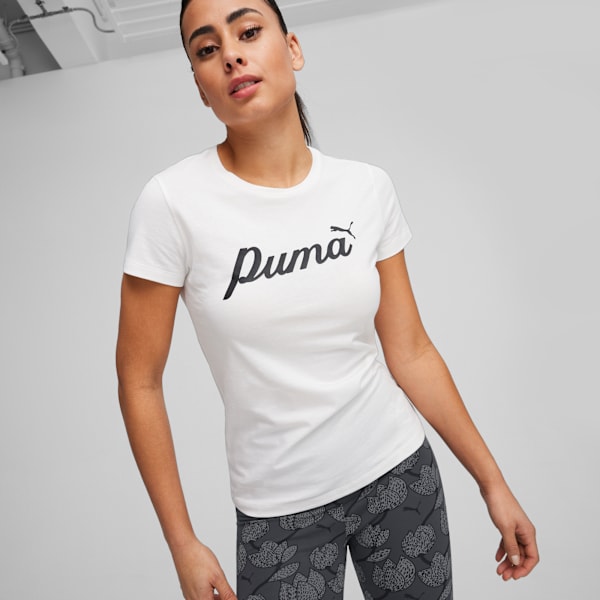 ESS+ Women's Script Tee, PUMA White, extralarge