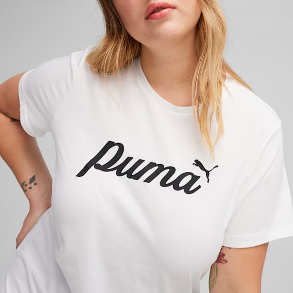 T-shirt Script ESS+ Femme, PUMA White, extralarge