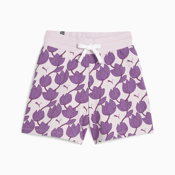BLOSSOM Women's Floral Patterned Shorts, Grape Mist, extralarge
