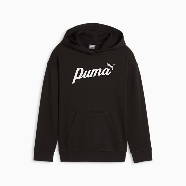 ESS+ Script Big Kids' Hoodie, PUMA Black, extralarge