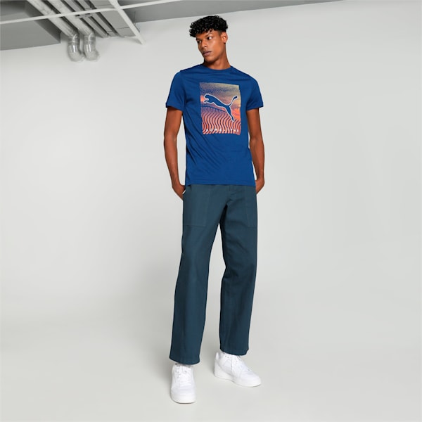 Modern Graphic Slim Fit T-shirt, Blazing Blue, extralarge-IND