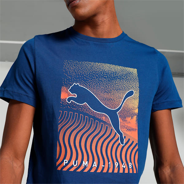 Modern Graphic Slim Fit T-shirt, Blazing Blue, extralarge-IND