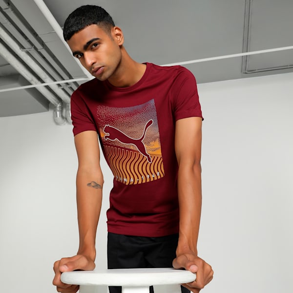 Modern Graphic Slim Fit T-shirt, Intense Red, extralarge-IND