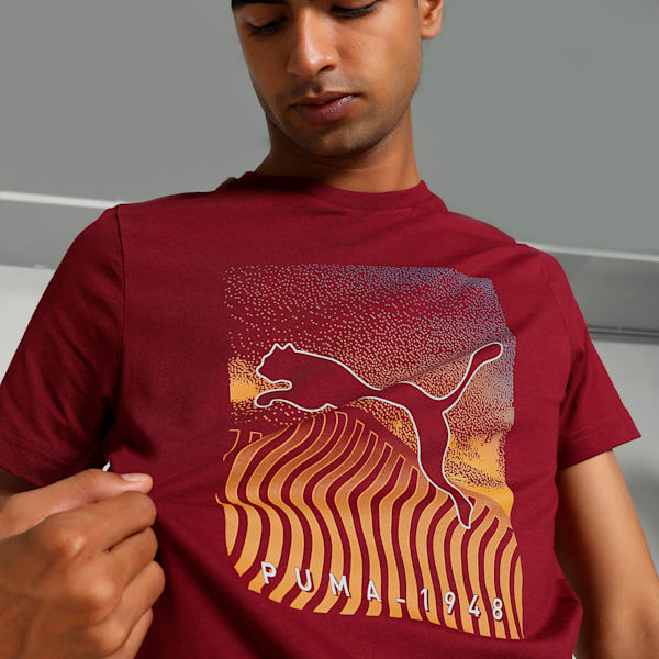 Modern Graphic Slim Fit T-shirt, Intense Red, extralarge-IND