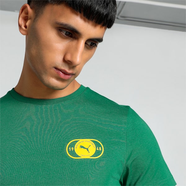 Men's Stylized Logo Graphic Slim Fit T-shirt, Vine, extralarge-IND