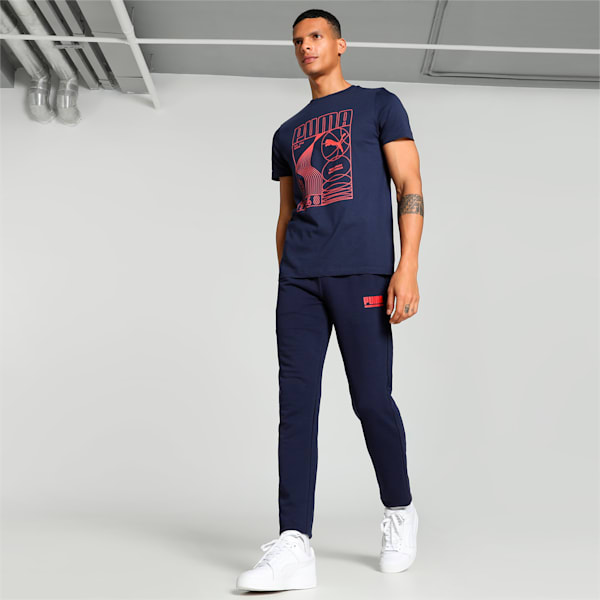 Men's Sport Inspired Graphic Slim Fit T-shirt, PUMA Navy, extralarge-IND