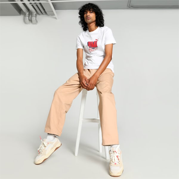 Men's Sport Graphic Slim Fit T-shirt, PUMA White, extralarge-IND