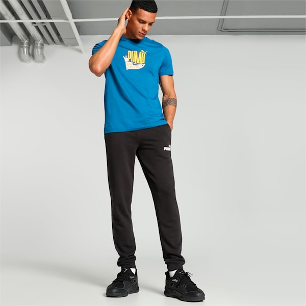 Men's Sport Graphic Slim Fit T-shirt, Lake Blue, extralarge-IND