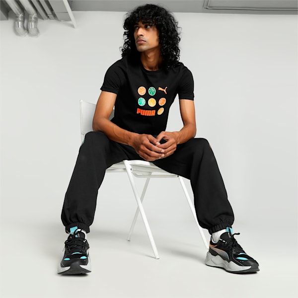 Men's Sport Graphic Slim Fit Tee, PUMA Black, extralarge-IND