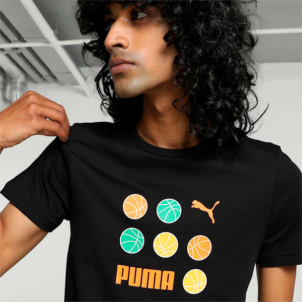 Men's Sport Graphic Slim Fit Tee, PUMA Black, extralarge-IND