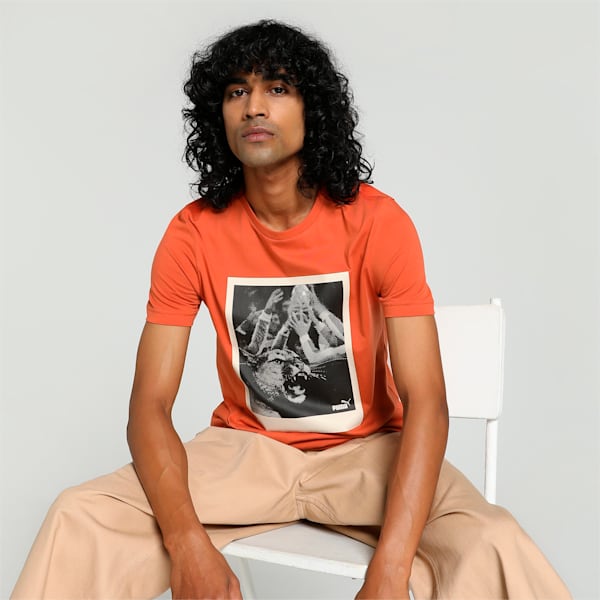 Men's Sport Graphic Slim Fit Tee, Chili Powder, extralarge-IND