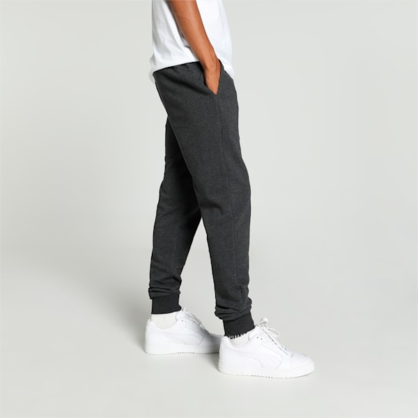 Men's Stylized Logo Slim Fit Pants, Dark Gray Heather, extralarge-IND