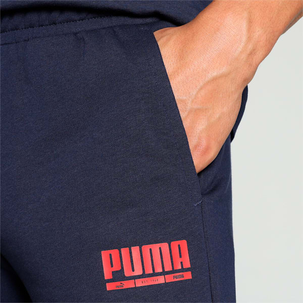 Men's Logo Slim Fit Pants, PUMA Navy, extralarge-IND