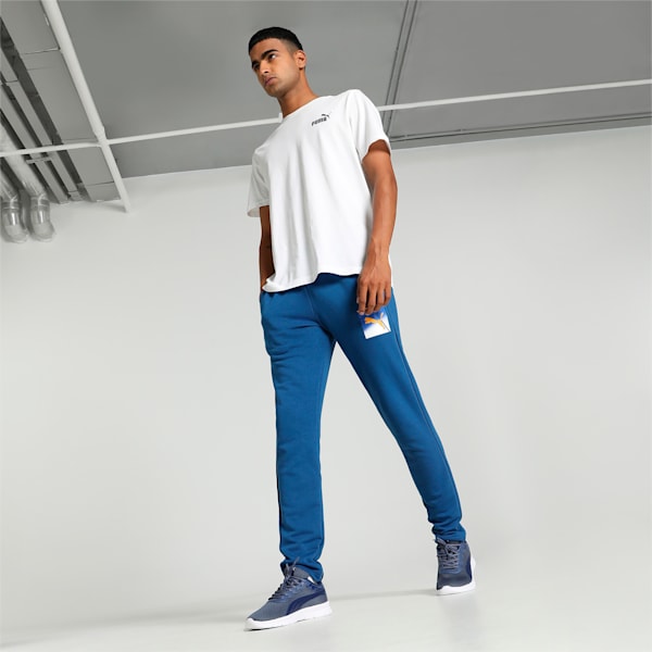 Men's Sport Graphic Slim Fit Pants, Lake Blue, extralarge-IND