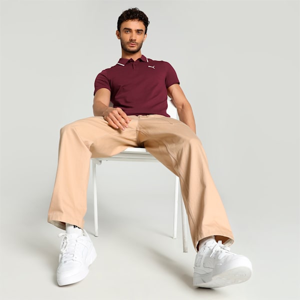 Collar Tipping Men's Slim Fit Polo, Team Regal Red, extralarge-IND