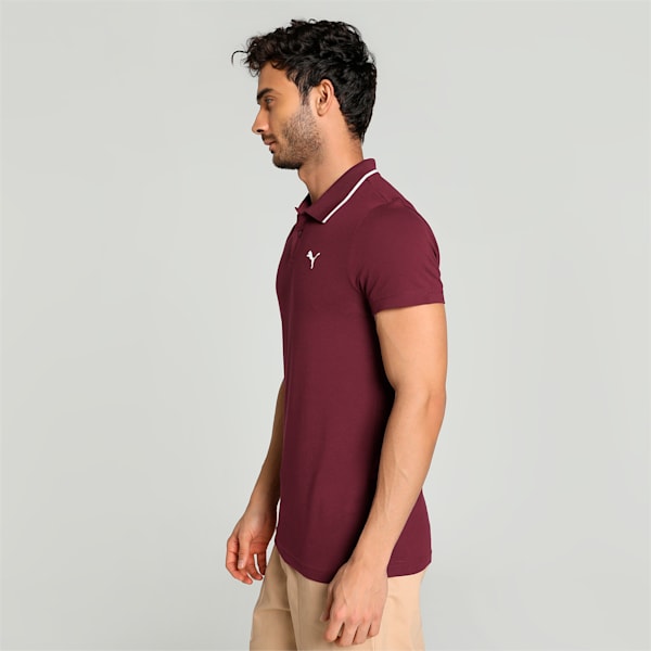 Collar Tipping Men's Slim Fit Polo, Team Regal Red, extralarge-IND