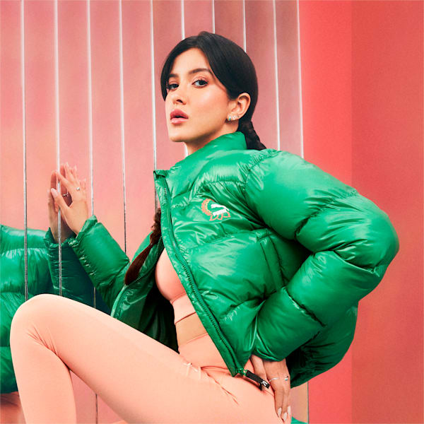 Classics Women's Padded Puffer Jacket, Archive Green, extralarge-IND