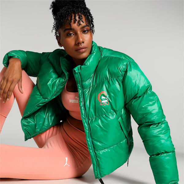 Classics Women's Padded Puffer Jacket, Archive Green, extralarge-IND