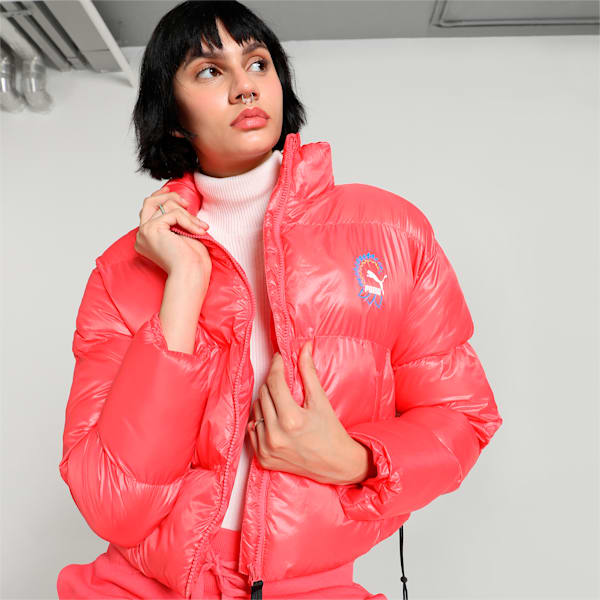 Classics Women's Padded Puffer Jacket, Electric Blush, extralarge-IND