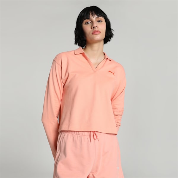 Women's Polo Tee, Poppy Pink, extralarge-IND