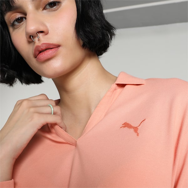 Women's Polo Tee, Poppy Pink, extralarge-IND