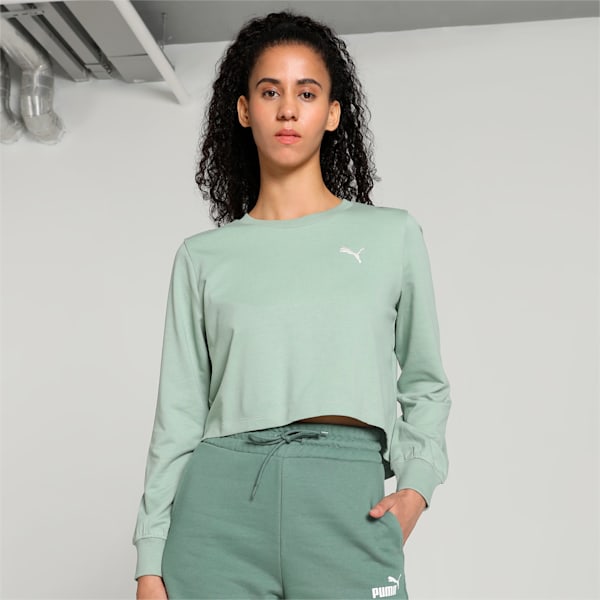ESS Relaxed Fit Women's Crew-Neck T-shirt, Green Fog, extralarge-IND