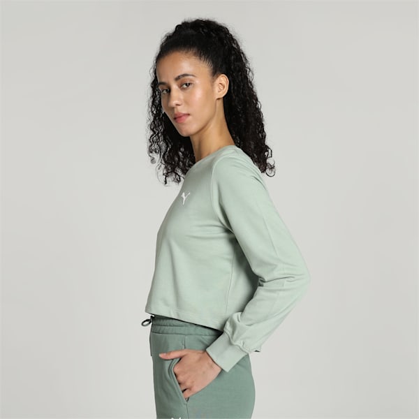 Women's Crew-Neck Relaxed Fit T-shirt, Green Fog, extralarge-IND