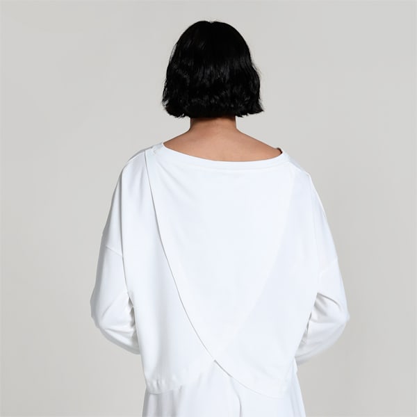ESS Cross Back Women's Crew-Neck Sweatshirt, Warm White, extralarge-IND