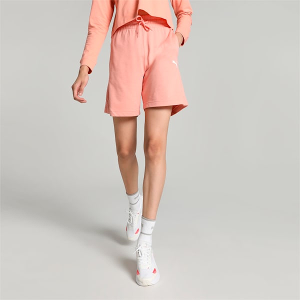 ESS Women's High-Waist Shorts, Poppy Pink, extralarge-IND