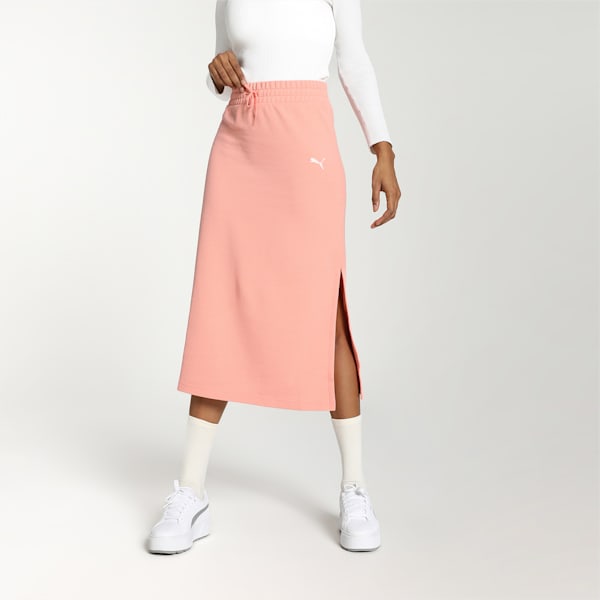 Women's Slit Skirt, Poppy Pink, extralarge-IND
