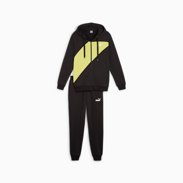 Black and yellow puma tracksuit deals