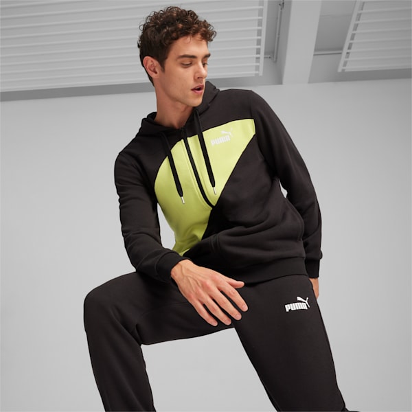 PUMA POWER Men's Tracksuit, PUMA Black-lime sheen, extralarge-IND