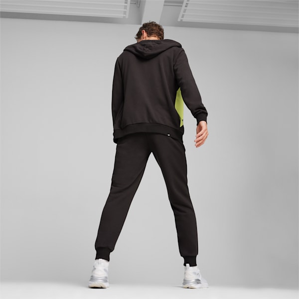 PUMA POWER Men's Tracksuit, PUMA Black-lime sheen, extralarge-IND