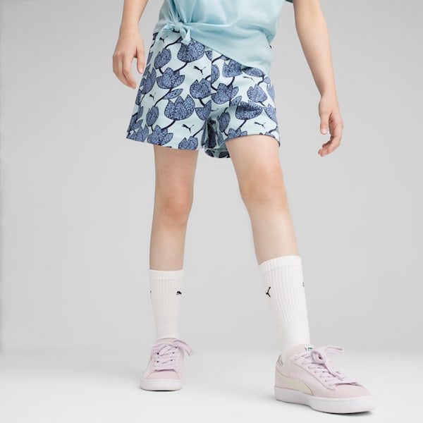 Shorts ESS+ BLOSSOM para Niñas, Turquoise Surf, extralarge