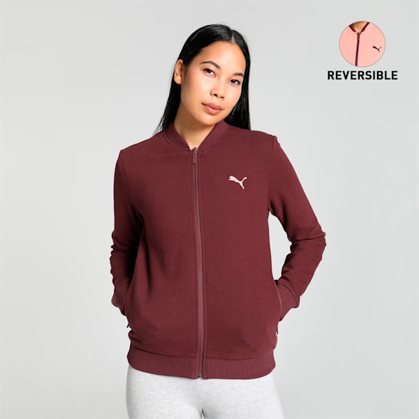 Women's Reversible Full-Zip Jacket, Dark Jasper, extralarge-IND