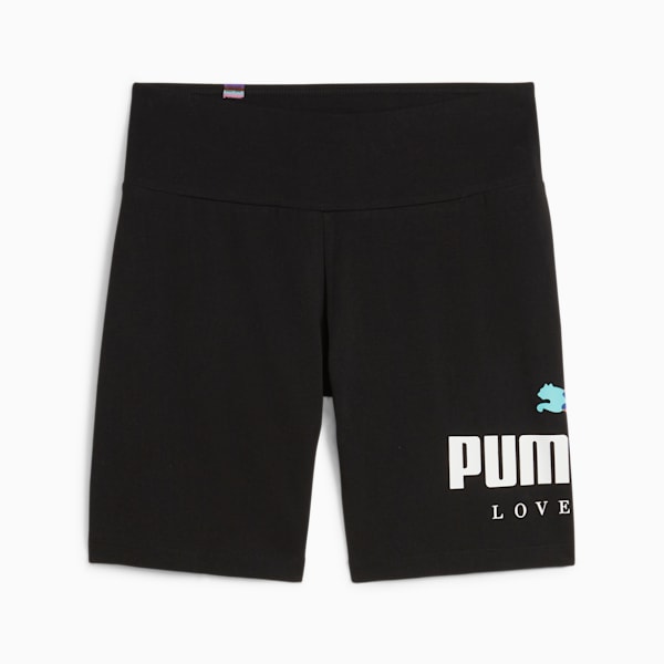 ESS+ LOVE WINS Women's Biker Shorts, PUMA Black, extralarge