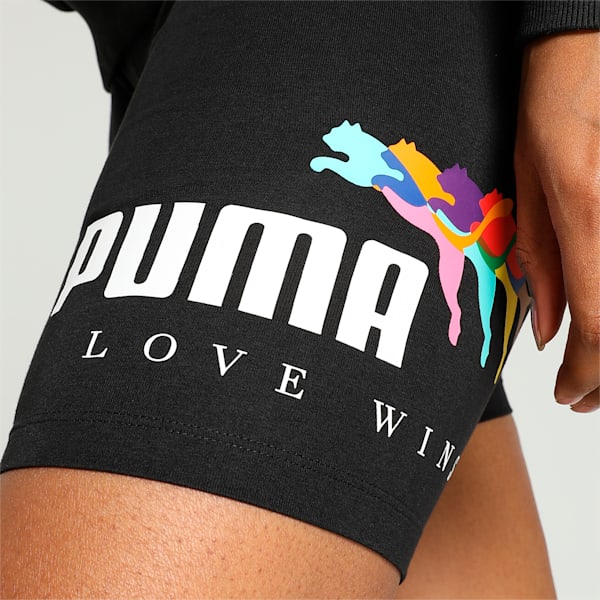 LOVE WINS Women's Biker Shorts, PUMA Black, extralarge-IND