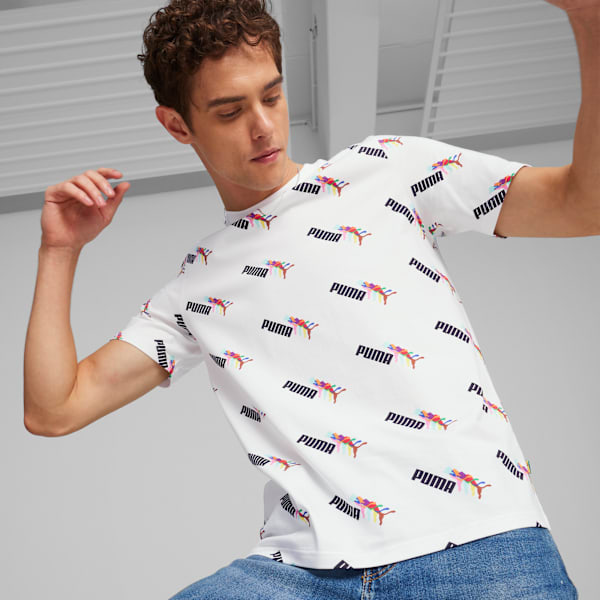 ESS+ LOVE WINS AOP Men's Tee, PUMA White, extralarge